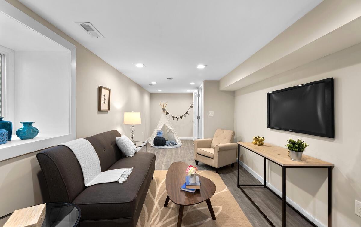 Hyattsville basement remodel by Surdus Remodeling