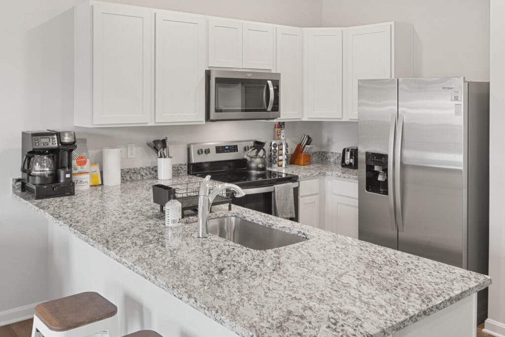 White kitchen in the Luray remodeling project by Surdus Remodeling